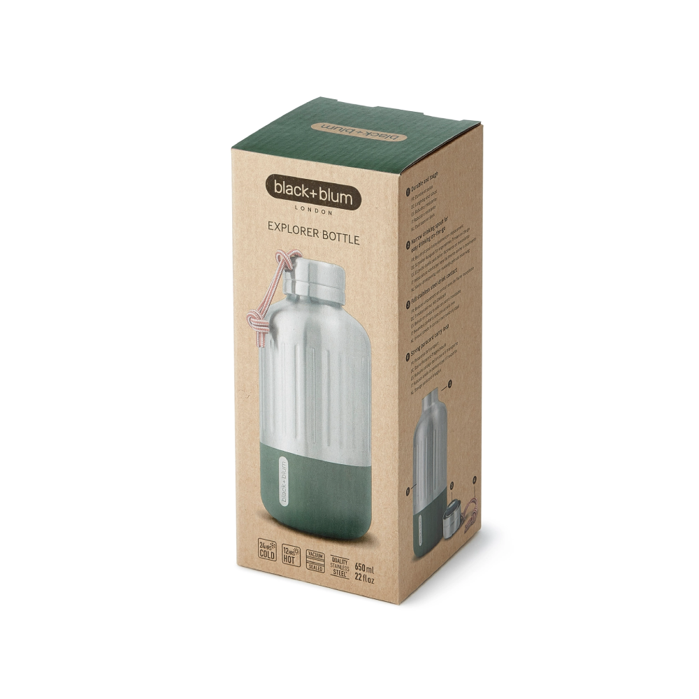 Black+Blum Travel Bottle Olive 650ml stainless steel