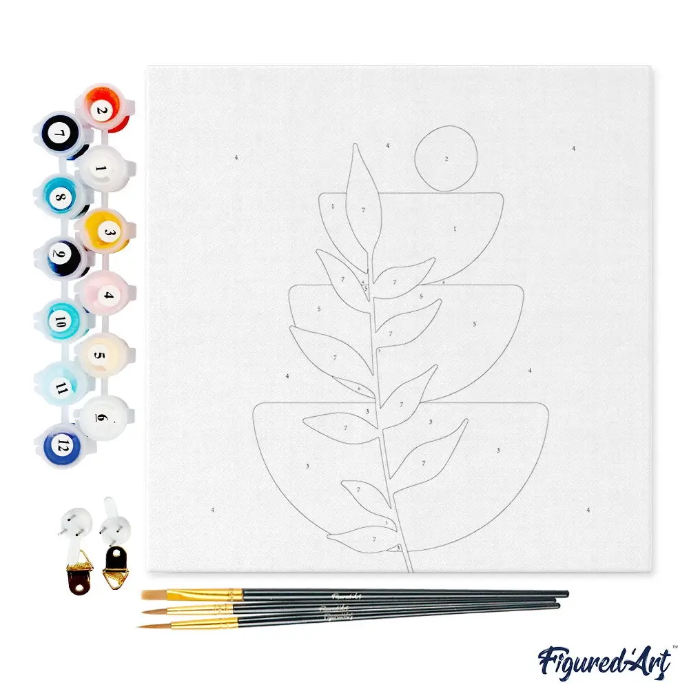 Figured’Art Bohemian Botanical Art painting by numbers 20x20