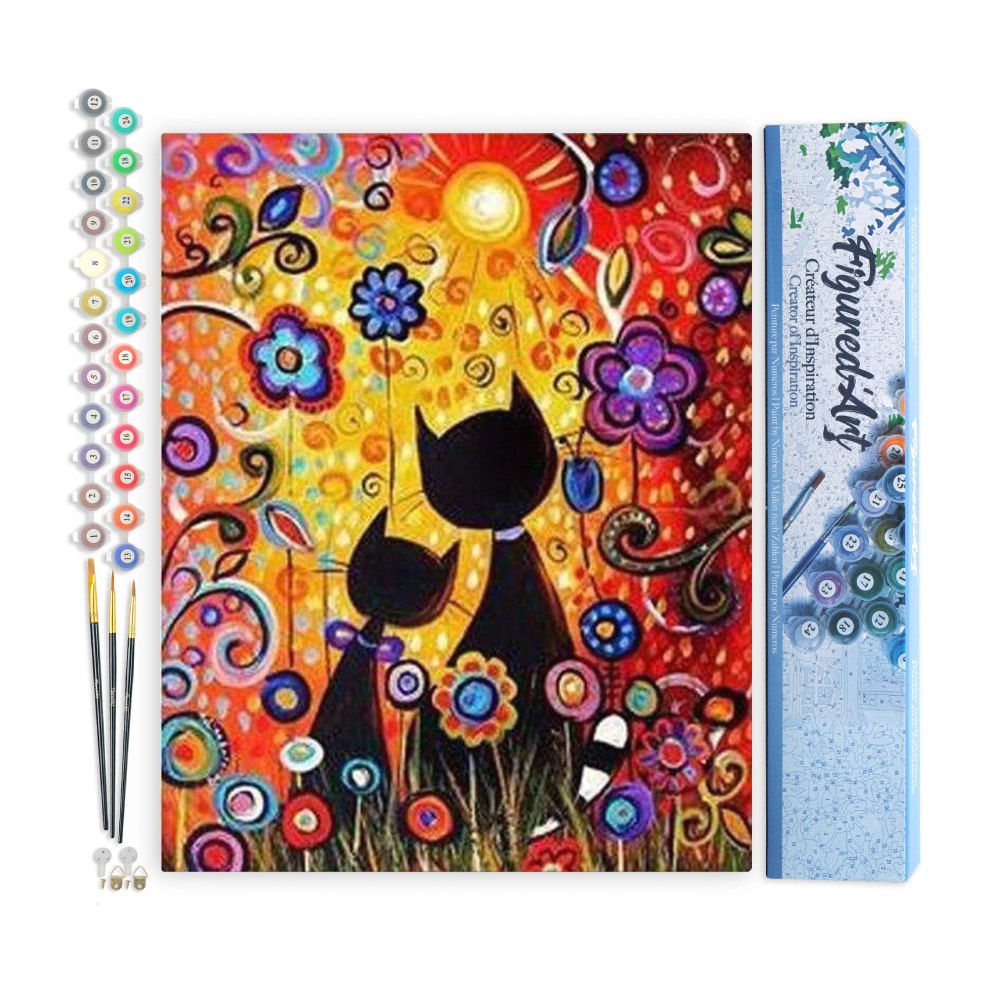 Figured’Art Cartoon Cats painting by numbers 40x50