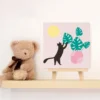 Figured’Art Cat Plays with Monstera painting by numbers 20x20