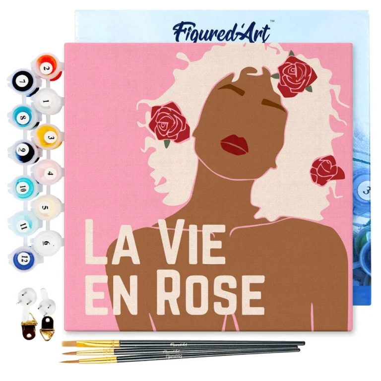 Figured’Art La Vie En Rose painting by numbers 20x20