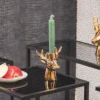 Housevitamin Reindeer ceramic candle holder gold