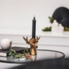 Housevitamin Reindeer ceramic candle holder gold