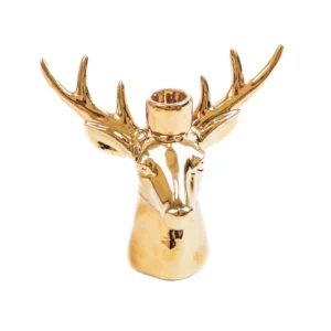 Housevitamin Reindeer ceramic candle holder gold