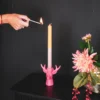 HOUSEVITAMIN Reindeer Ceramics Candleholder Neon Pink