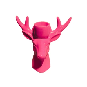 HOUSEVITAMIN Reindeer Ceramics Candleholder Neon Pink