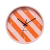 HOUSEVITAMIN Ρολόι Τοίχου Striped Pattern Orange Pink