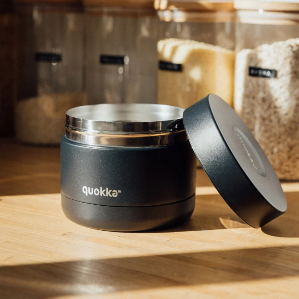 Quokka stainless steel food flask 600ml black