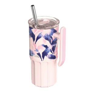 Quokka Θερμός Mug Stainless Steel 720ml Blue Feather με Λαβή & Καλαμάκι
