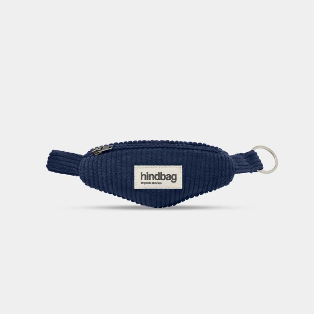 Hindbag Côme Navy corduroy keychain pouch