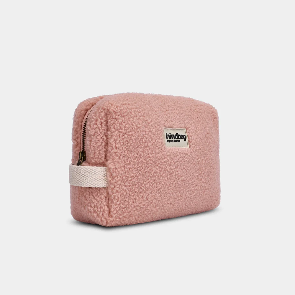 Hindbag Leon Teddy Powder Pink toiletry bag