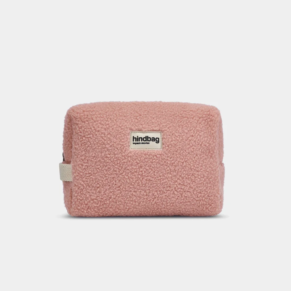 Hindbag Leon Teddy Powder Pink toiletry bag
