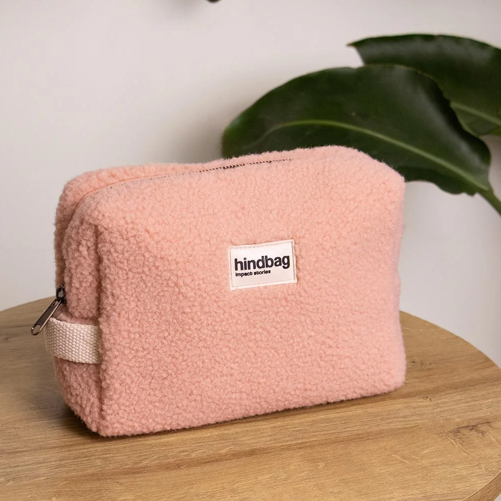 Hindbag Leon Teddy Powder Pink toiletry bag