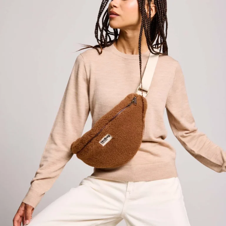 Hindbag Large Sasha teddy fanny pack brown