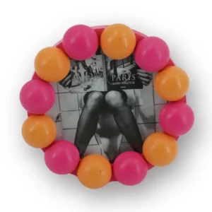 HOUSEVITAMIN Bubbles photo frame Neon Pink Orange 14.5x14.5