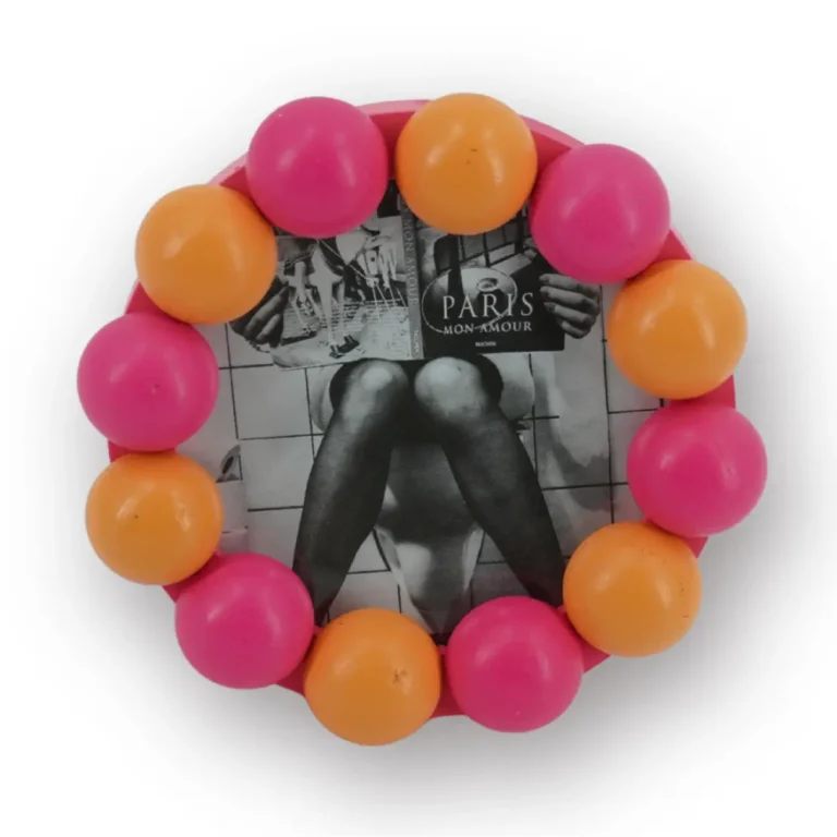 HOUSEVITAMIN Bubbles photo frame Neon Pink Orange 14.5x14.5