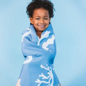 Swim Essentials Παιδική Πετσέτα Θαλάσσης Microfiber Blue – Coral Bliss 135x65 cm