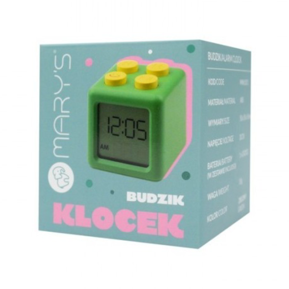 Mary’s Mini Ξυπνητήρι Cube Green – Ρολόι Ξυπνητήρι σε Σχήμα Κύβου