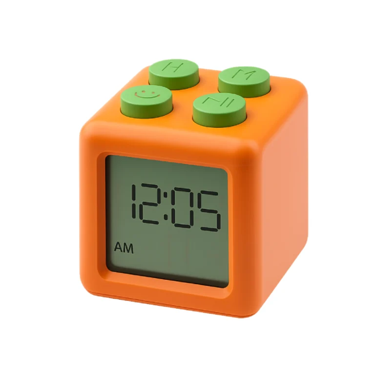 Mary’s Mini Ξυπνητήρι Cube Orange – Ρολόι Ξυπνητήρι σε Σχήμα Κύβου