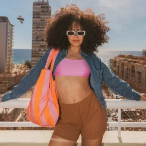 Notabag The Original Convertible Bag Orange/Pink Stripes – Τσάντα & Backpack 2-σε-1