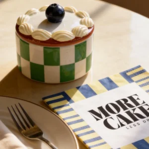 HOUSEVITAMIN Διακοσμητικό Βαζάκι Αποθήκευσης Tartlet Whipped Cream Green 9×9×7.5cm