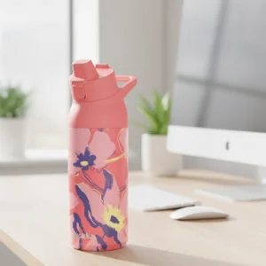 Quokka Ανοξείδωτος Θερμός με Στόμιο 700ml Coral